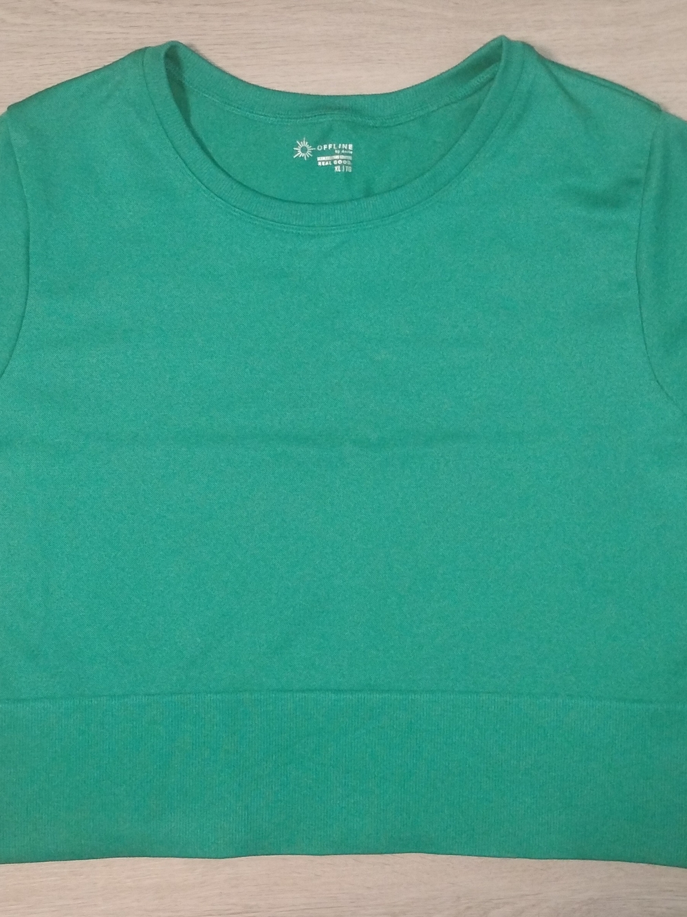 Aerie Emerald Green Cropped Crewneck Top. Size XL